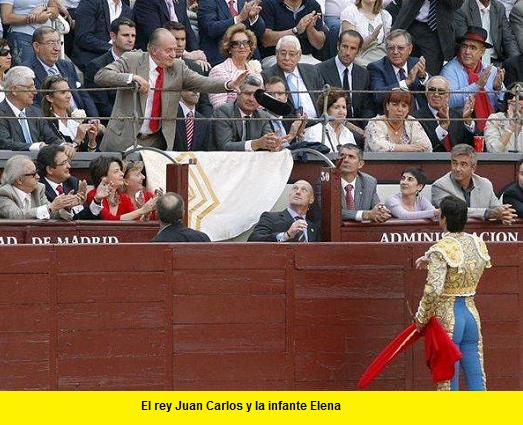 rey juan carlos e infanta elena en los toros